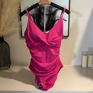 Popilush Hot Pink Shapewear 1 piece Bathing Suit